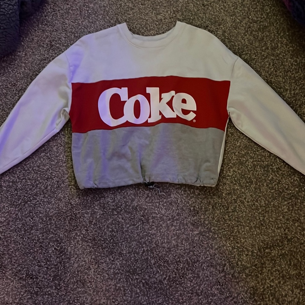 Retro Coke cropped sweatshirt. Size medium